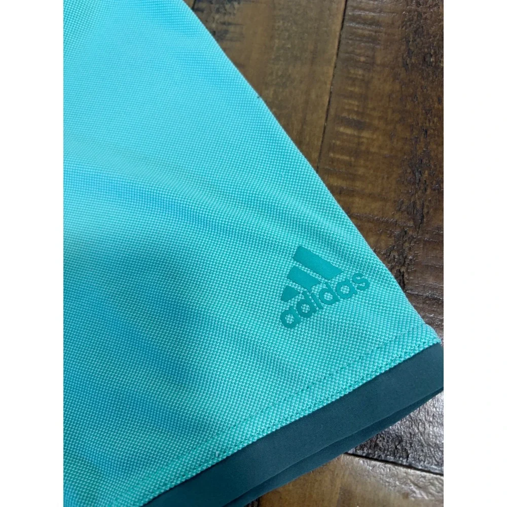 Adidas Climacool Golf Polo Shirt Mens Small Aqua Blue Grey Trim Short Sleeve